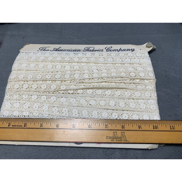 Vintage White Lace Trim 5/8" wide 26 Yards By The American Fabrics Company - Picture 6 of 7